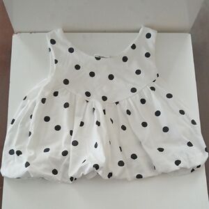 Zara Kids White Top with Black Polka Dots
